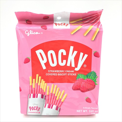 Glico pocky strawberry cream - pocky,